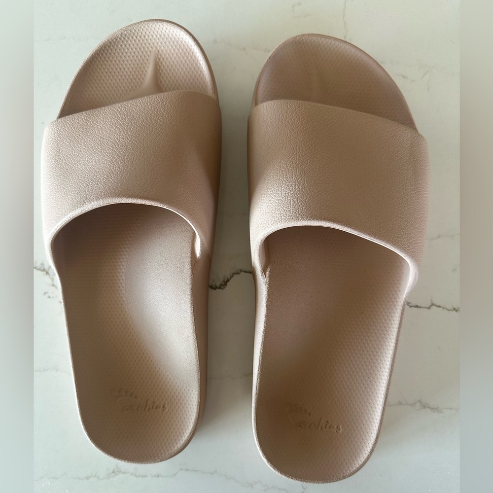 Women's Tan Arch Support Slides